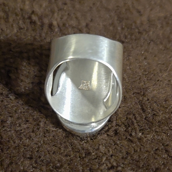 Vintage Jay King Yellow Cabochon Very Unique Sterling Silver 925 Ring  Jewelry - Picture 5 of 16